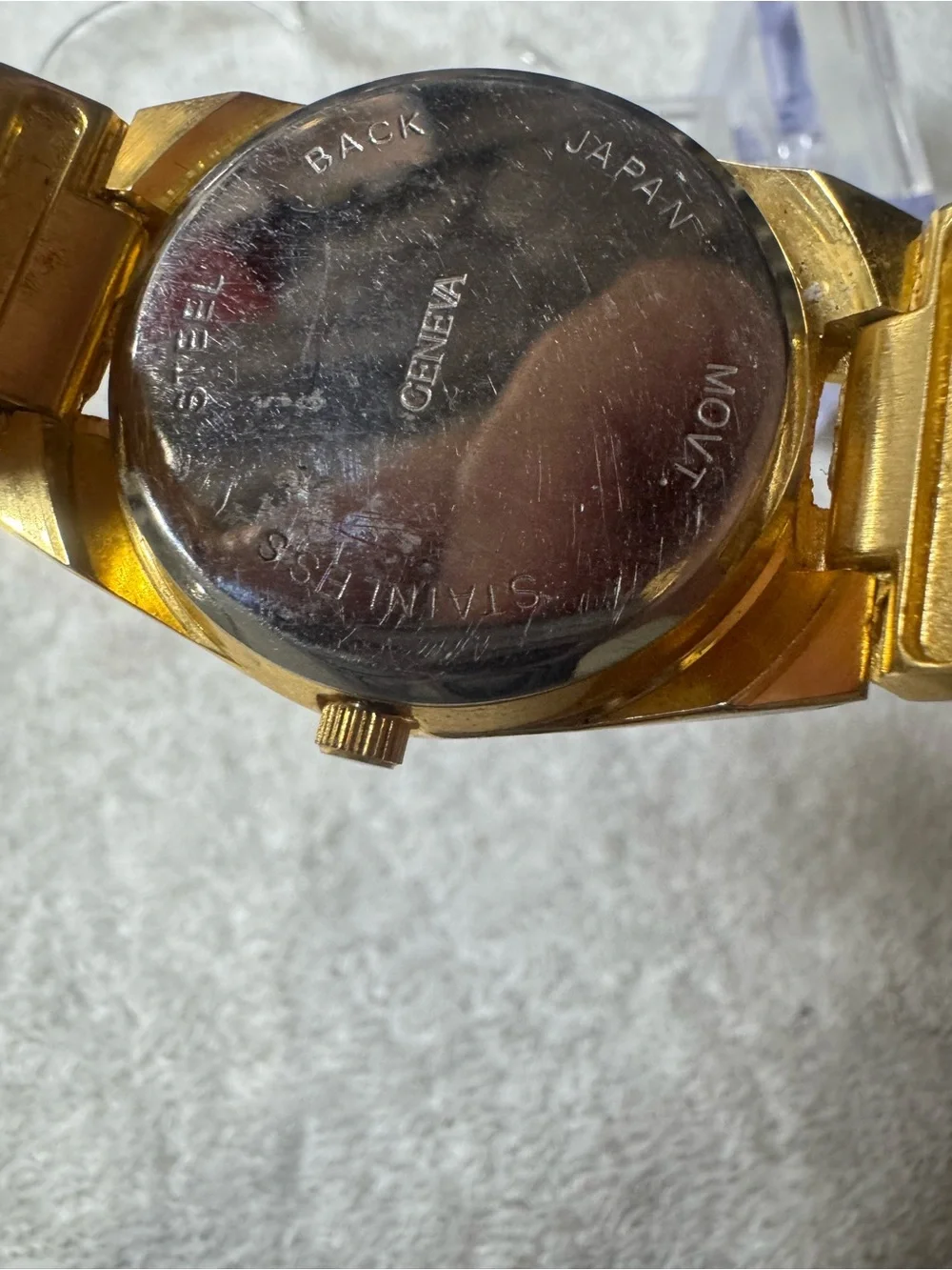 Geneva Gold Tone Men's Quartz Watch with White Dial